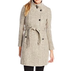 T Tahari Women's Belted Wool Military Coat sz 4